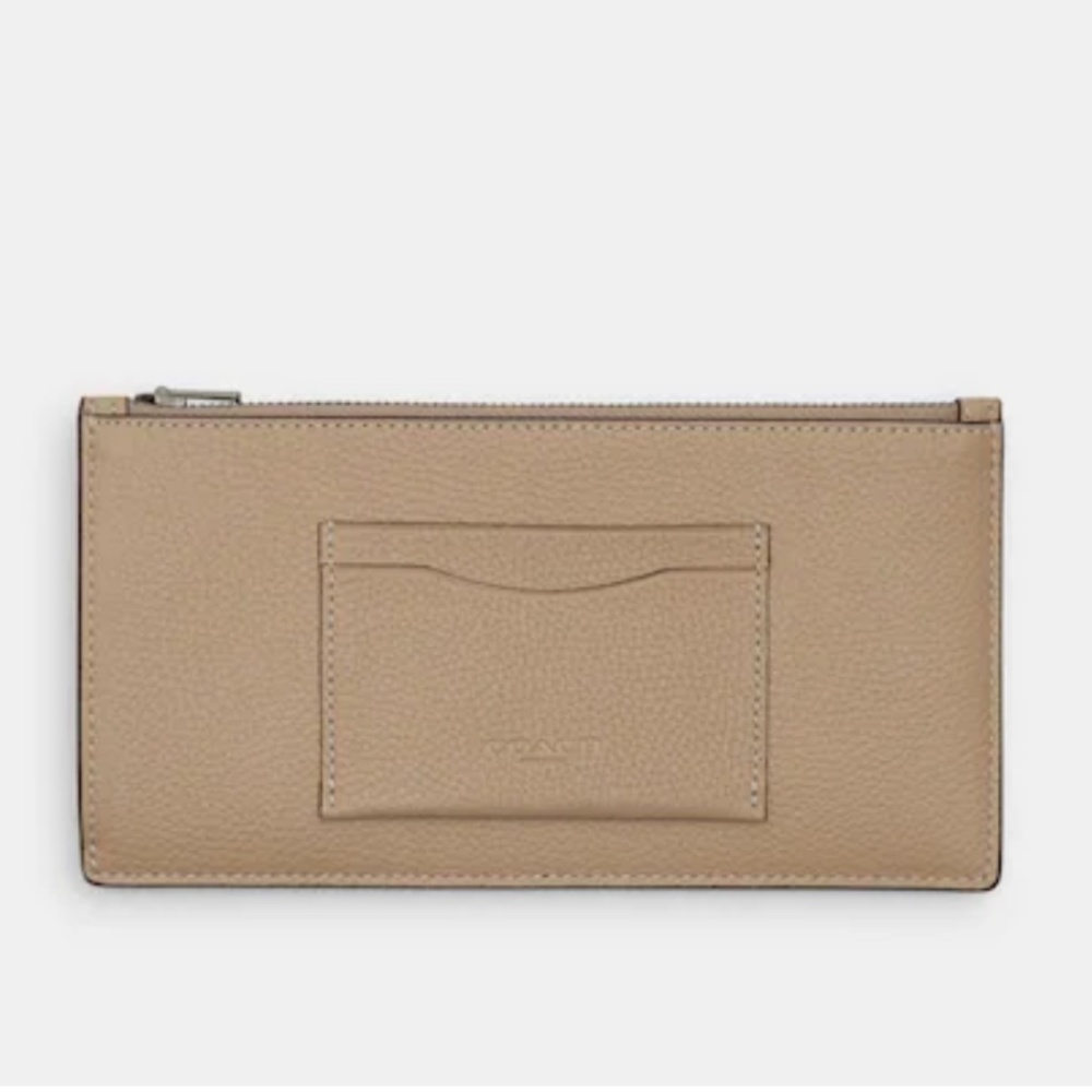 Coach Zip Phone Wallet in Pebble Leather